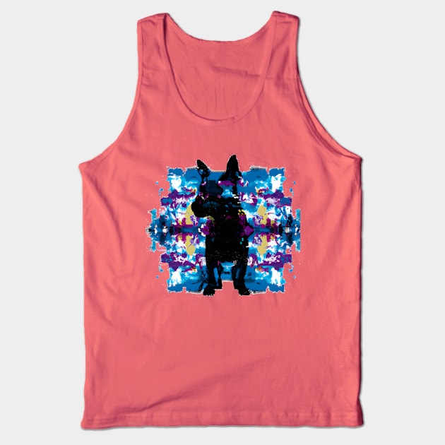 Patterdale Terrier Stencil Art Tank Top by Furrban